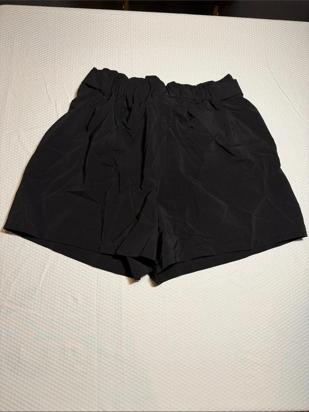 RBX Black Paperbag Waist Tie Bermuda Shorts